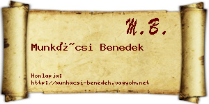 Munkácsi Benedek névjegykártya